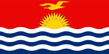 Kiribati flag, official colors and proportion. Vector illustration.