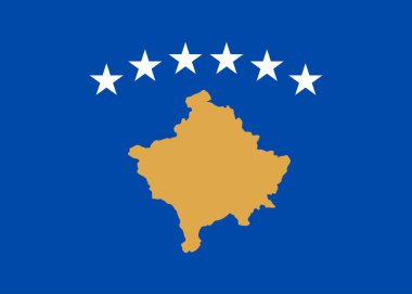Kosovo flag, official colors and proportion. Vector illustration.