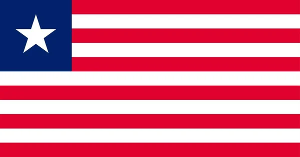 Liberia Flagge Offizielle Farben Und Proportionen Vektorillustration — Stockvektor
