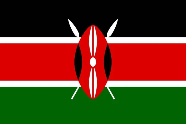 Kenya Flag Official Colors Proportion Vector Illustration - Stok Vektor