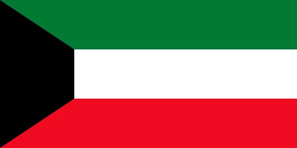 Kuwait Flag Official Colors Proportion Vector Illustration — Stok Vektör