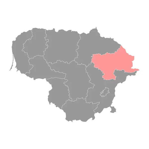 Mappa Della Contea Utena Divisione Amministrativa Della Lituania Illustrazione Vettoriale — Vettoriale Stock