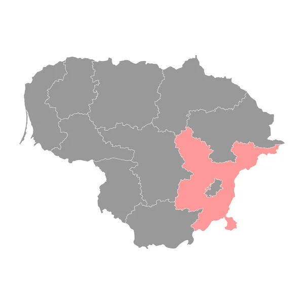 Vilnius Eyalet Haritası Litvanya Idari Bölümü Vektör Illüstrasyonu — Stok Vektör