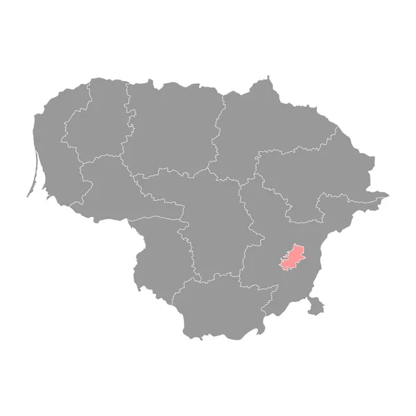 Vilnius Haritası Litvanya Idari Bölümü Vektör Illüstrasyonu — Stok Vektör