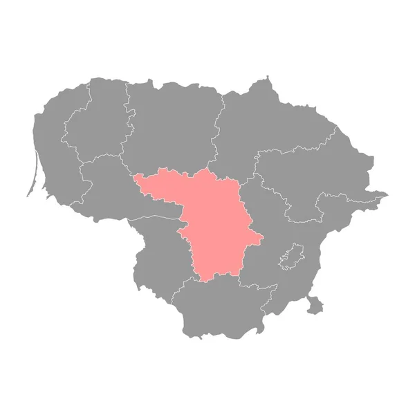 Χάρτης Της Επαρχίας Kaunas Διοικητική Διαίρεση Της Λιθουανίας Εικονογράφηση Διανύσματος — Διανυσματικό Αρχείο