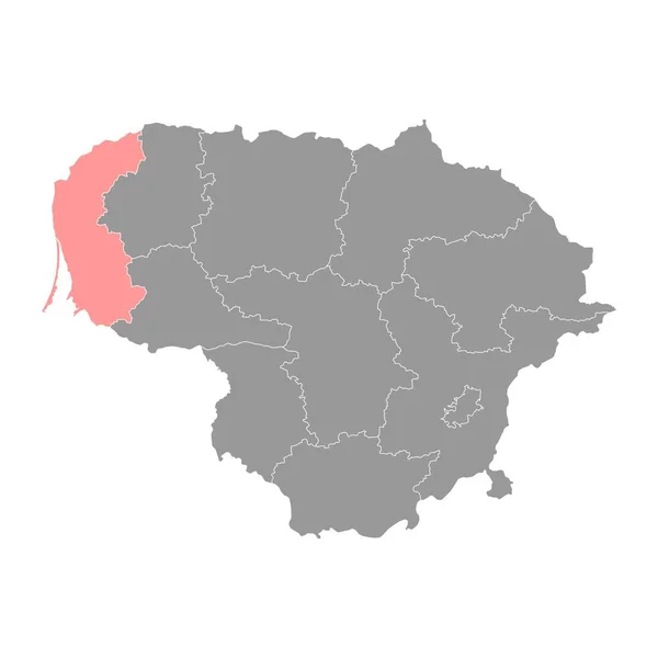 Mapa Condado Klaipeda Divisão Administrativa Lituânia Ilustração Vetorial — Vetor de Stock