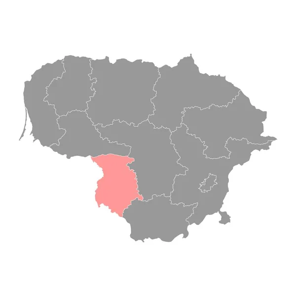Marijampole Eyalet Haritası Litvanya Idari Bölümü Vektör Illüstrasyonu — Stok Vektör