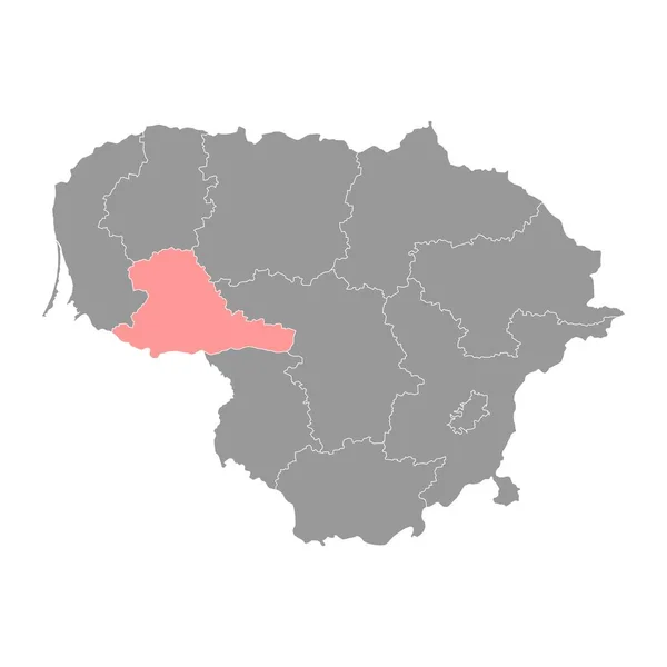 Taurage Ilçe Haritası Litvanya Idari Bölümü Vektör Illüstrasyonu — Stok Vektör
