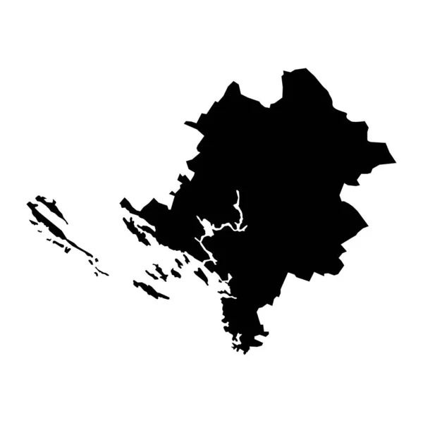 Mapa Condado Sibenik Knin Subdivisões Croácia Ilustração Vetorial — Vetor de Stock