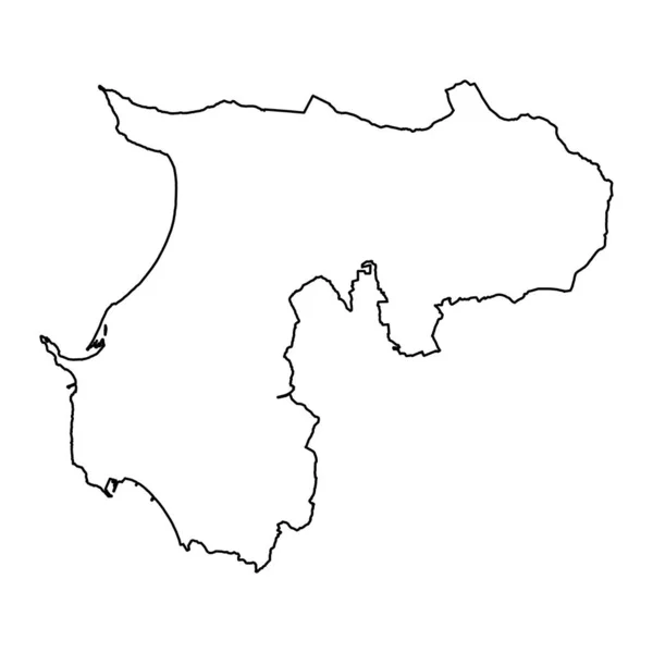 Mapa Condado Durres Subdivisões Administrativas Albânia Ilustração Vetorial —  Vetores de Stock