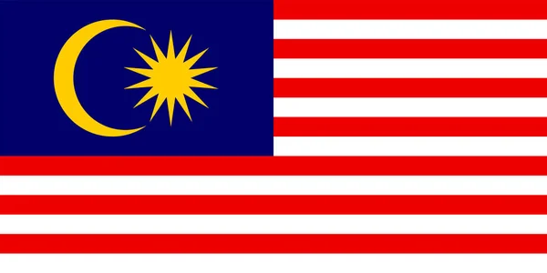 Malaysia Flagga Officiella Färger Och Proportioner Vektorillustration — Stock vektor