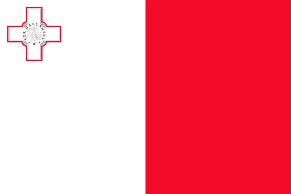 Bandera Malta Colores Oficiales Proporción Ilustración Vectorial — Archivo Imágenes Vectoriales