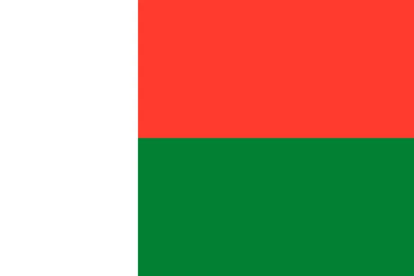 Madagaskar Bayrağı Resmi Renkler Oran Vektör Illüstrasyonu — Stok Vektör