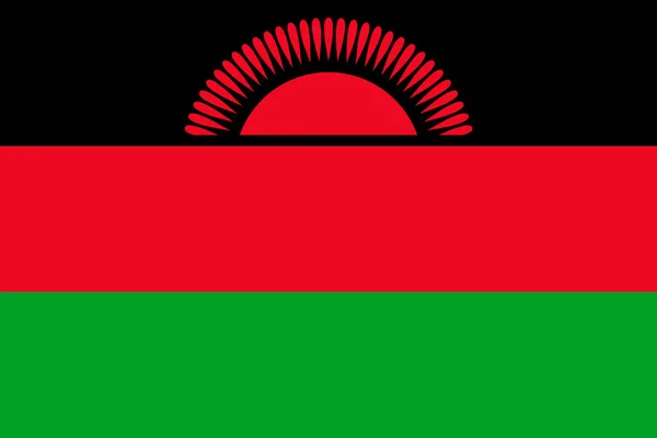 Flaga Malawi Oficjalne Kolory Proporcje Ilustracja Wektora — Wektor stockowy