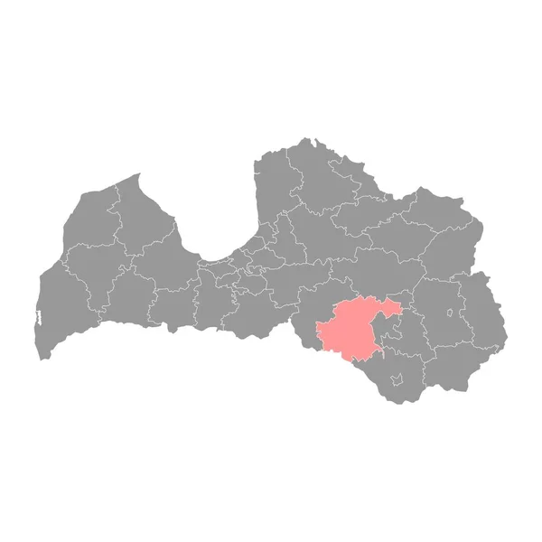 Jekabpils Bölge Haritası Letonya Idari Bölümü Vektör Illüstrasyonu — Stok Vektör