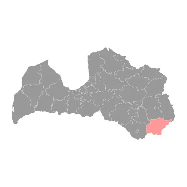 Kraslava Belediyesi Haritası Letonya Idari Bölümü Vektör Illüstrasyonu — Stok Vektör