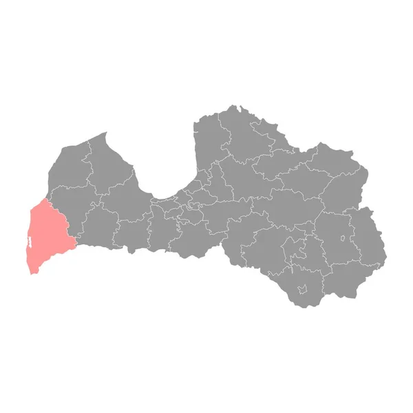 Mapa Distrito Liepaja Divisão Administrativa Letónia Ilustração Vetorial — Vetor de Stock