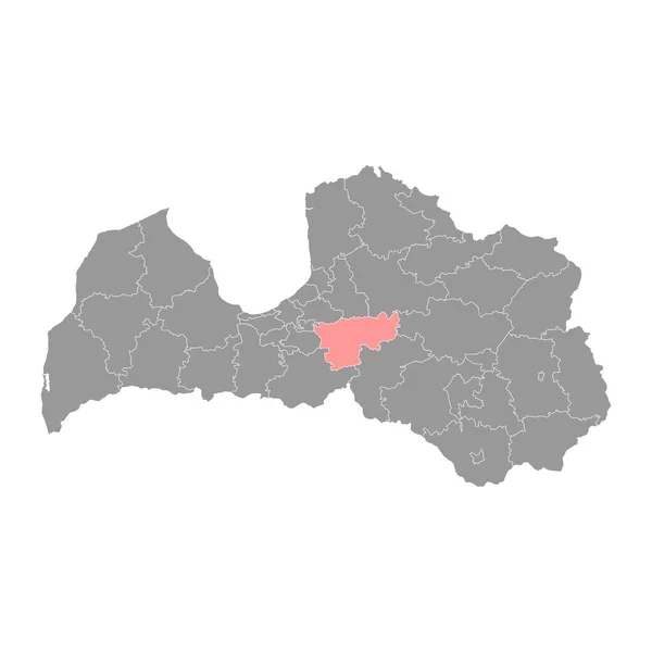 Ogre District Map 라트비아의 일러스트 — 스톡 벡터