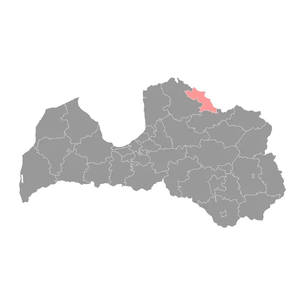 Karte Des Bezirks Valka Verwaltungseinheit Lettlands Vektorillustration — Stockvektor