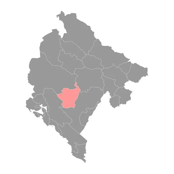 Danilovgrad Község Térképe Montenegró Közigazgatási Alkörzete Vektorillusztráció — Stock Vector