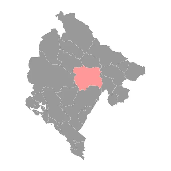 Kolasin Község Térképe Montenegró Közigazgatási Alkörzete Vektorillusztráció — Stock Vector