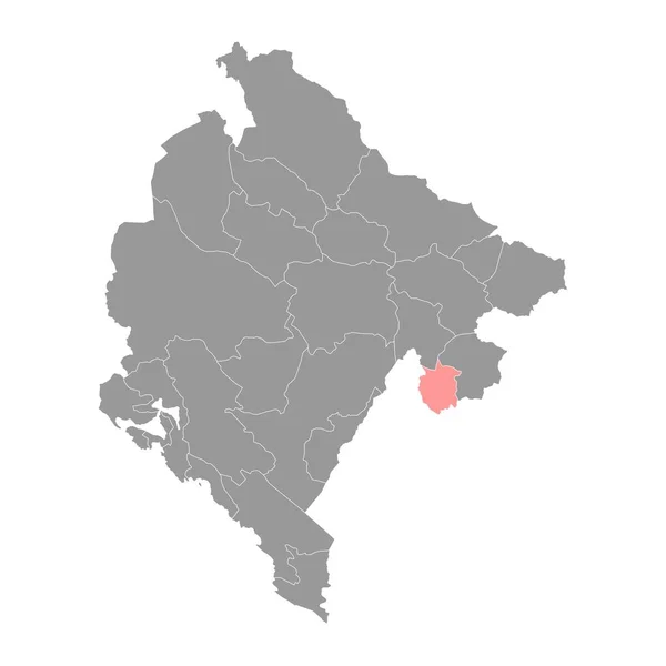 Gusinje Mapa Del Municipio Subdivisión Administrativa Montenegro Ilustración Vectorial — Vector de stock
