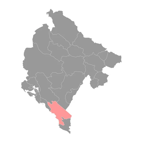 Mapa Obce Bar Správní Členění Černé Hory Vektorová Ilustrace — Stockový vektor