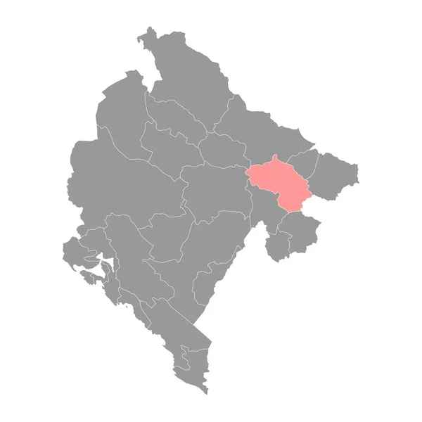 Mapa Gminy Berane Okręg Administracyjny Czarnogóry Ilustracja Wektora — Wektor stockowy