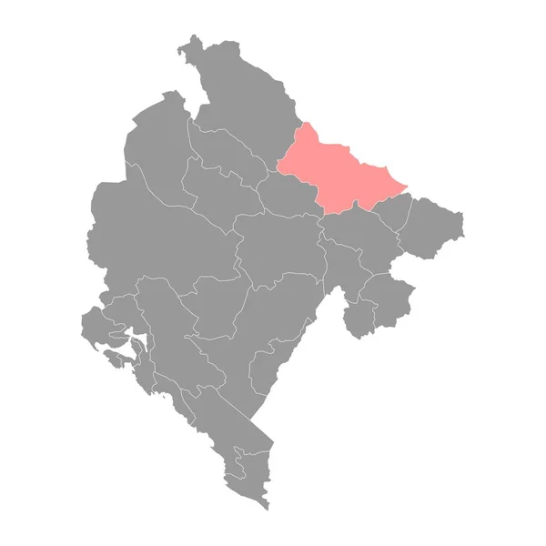 Bijelo Polje Mapa Del Municipio Subdivisión Administrativa Montenegro Ilustración Vectorial — Vector de stock