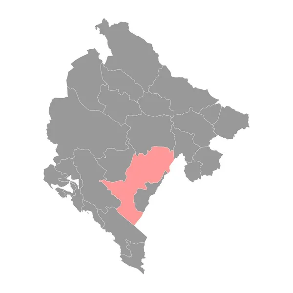 Podgorica Capital City Térképe Montenegró Közigazgatási Alkörzete Vektorillusztráció — Stock Vector