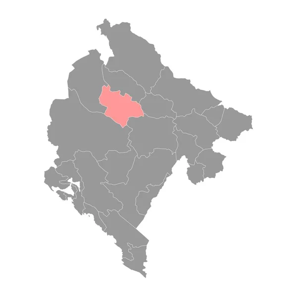 Savnik Mapa Del Municipio Subdivisión Administrativa Montenegro Ilustración Vectorial — Vector de stock