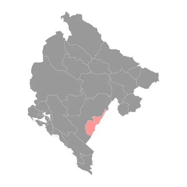 Tuzi Község Térképe Montenegró Közigazgatási Alkörzete Vektorillusztráció — Stock Vector