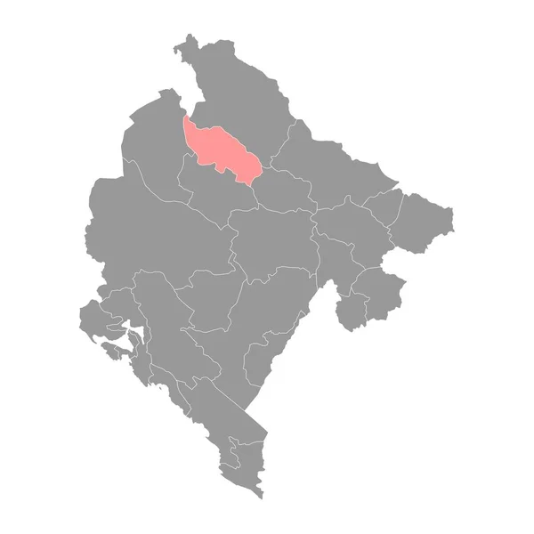 Χάρτης Του Δήμου Zabljak Διοικητική Υποδιαίρεση Του Μαυροβουνίου Εικονογράφηση Διανύσματος — Διανυσματικό Αρχείο