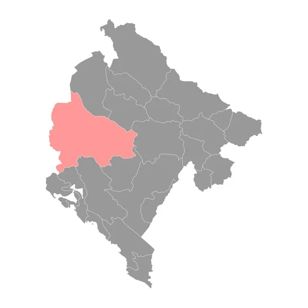 Χάρτης Δήμου Νίκσιτς Διοικητική Υποδιαίρεση Μαυροβουνίου Εικονογράφηση Διανύσματος — Διανυσματικό Αρχείο