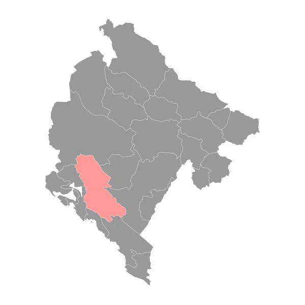 Gamla Kungliga Huvudstaden Cetinje Karta Administrativ Indelning Montenegro Vektorillustration — Stock vektor
