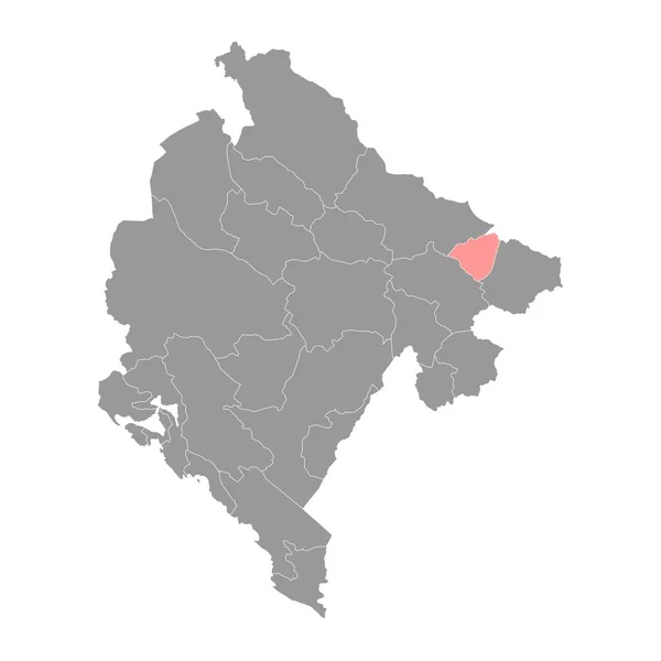 Petnjica Község Térképe Montenegró Közigazgatási Alkörzete Vektorillusztráció — Stock Vector