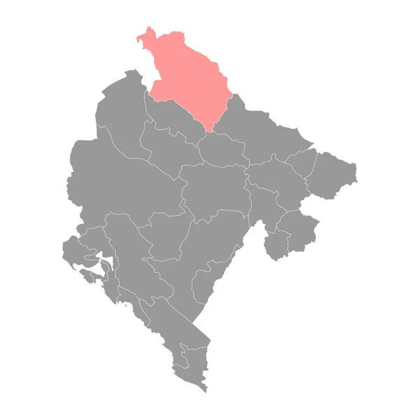 Pljevlja Község Térképe Montenegró Közigazgatási Alkörzete Vektorillusztráció — Stock Vector