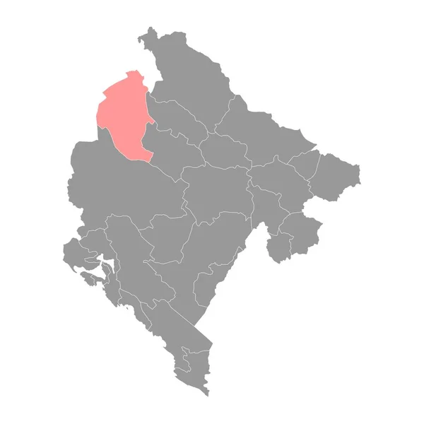 Mapa Obce Pluzine Správní Členění Černé Hory Vektorová Ilustrace — Stockový vektor