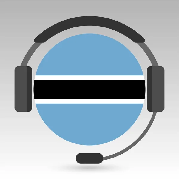 Σημαία Μποτσουάνα Ακουστικά Σήμα Υποστήριξης Εικονογράφηση Διανύσματος — Διανυσματικό Αρχείο