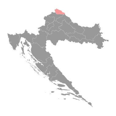 Brod Posavina haritası, Hırvatistan 'ın alt bölümleri. Vektör illüstrasyonu.