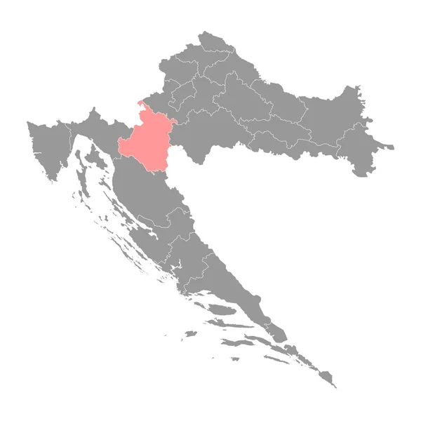 Karte Der Gespanschaft Karlovac Untergliederung Kroatiens Vektorillustration — Stockvektor