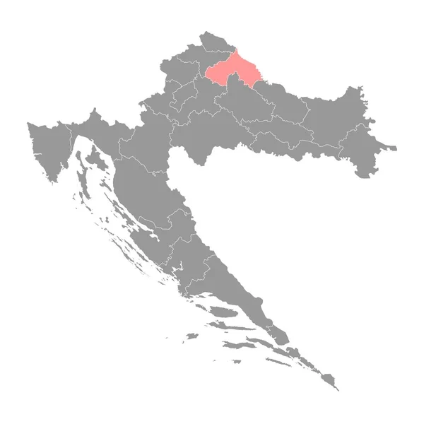 Χάρτης Brod Posavina Υποδιαιρέσεις Της Κροατίας Εικονογράφηση Διανύσματος — Διανυσματικό Αρχείο