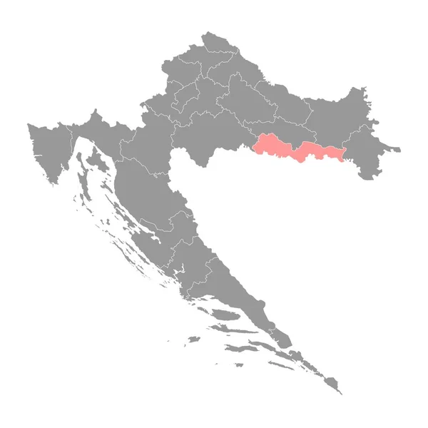 Brod Posavina Haritası Hırvatistan Alt Bölümleri Vektör Illüstrasyonu — Stok Vektör
