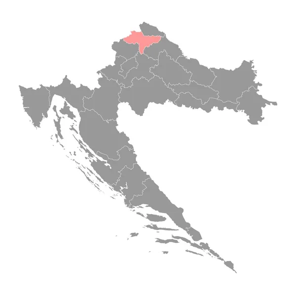 Sisak Moslavina Karte Unterteilung Von Kroatien Vektorillustration — Stockvektor