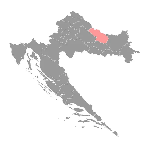 Mapa Sisak Moslavina Subdivisões Croácia Ilustração Vetorial —  Vetores de Stock