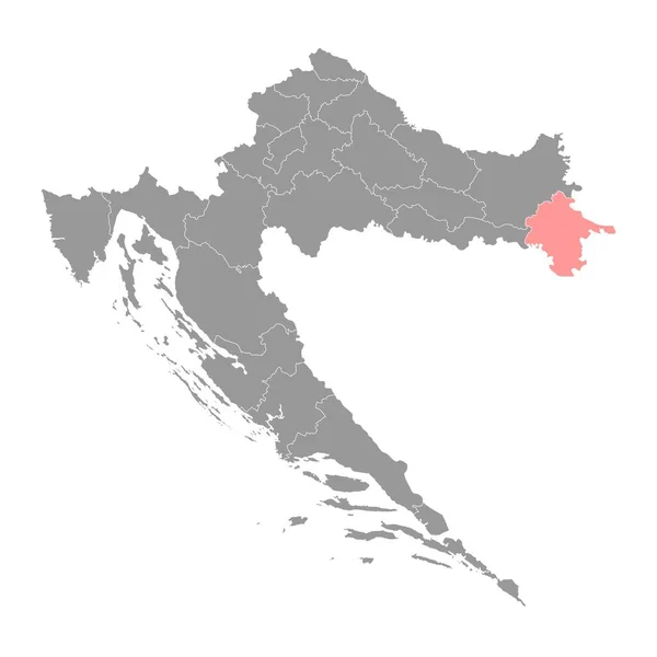 Mapa Sisaka Moslaviny Podrejony Chorwacji Ilustracja Wektora — Wektor stockowy