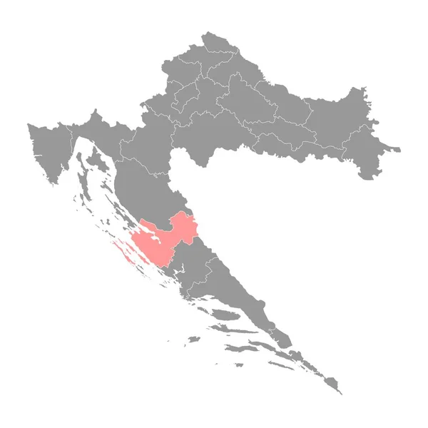 Karte Der Gespanschaft Zadar Unterteilung Kroatiens Vektorillustration — Stockvektor