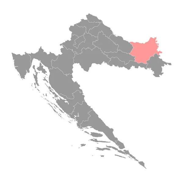 Sisak Moslavina Térkép Horvátország Alkörzetei Vektorillusztráció — Stock Vector