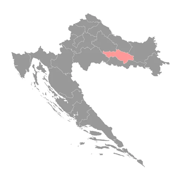 Χάρτης Σισάκ Μοσλαβίνα Υποδιαιρέσεις Της Κροατίας Εικονογράφηση Διανύσματος — Διανυσματικό Αρχείο