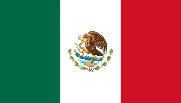 Флаг Мексики Официальные Цвета Пропорции Векторная Иллюстрация — стоковый вектор